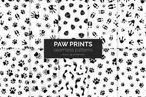 Paw Prints Seamless Patterns