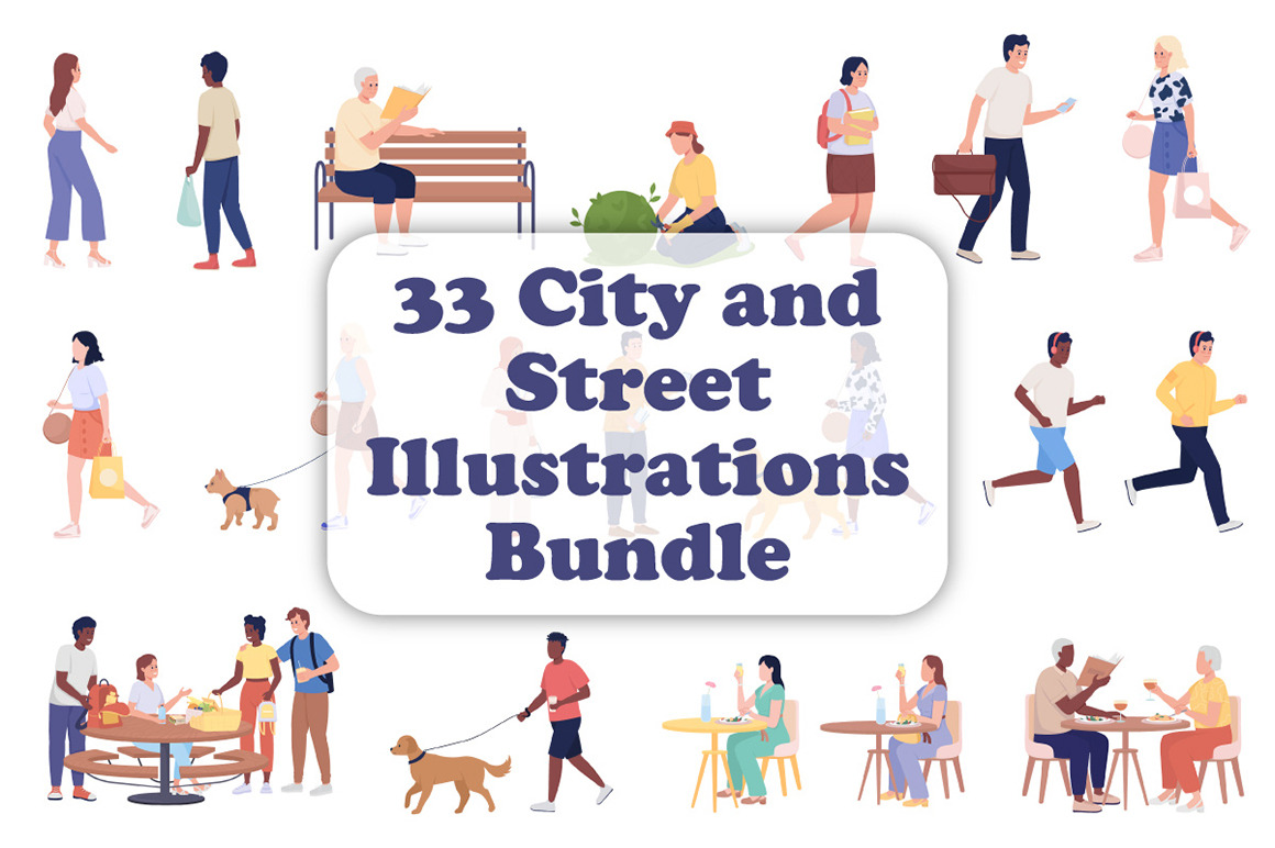 City and street people characters, a Food Illustration by IMG visuals ...
