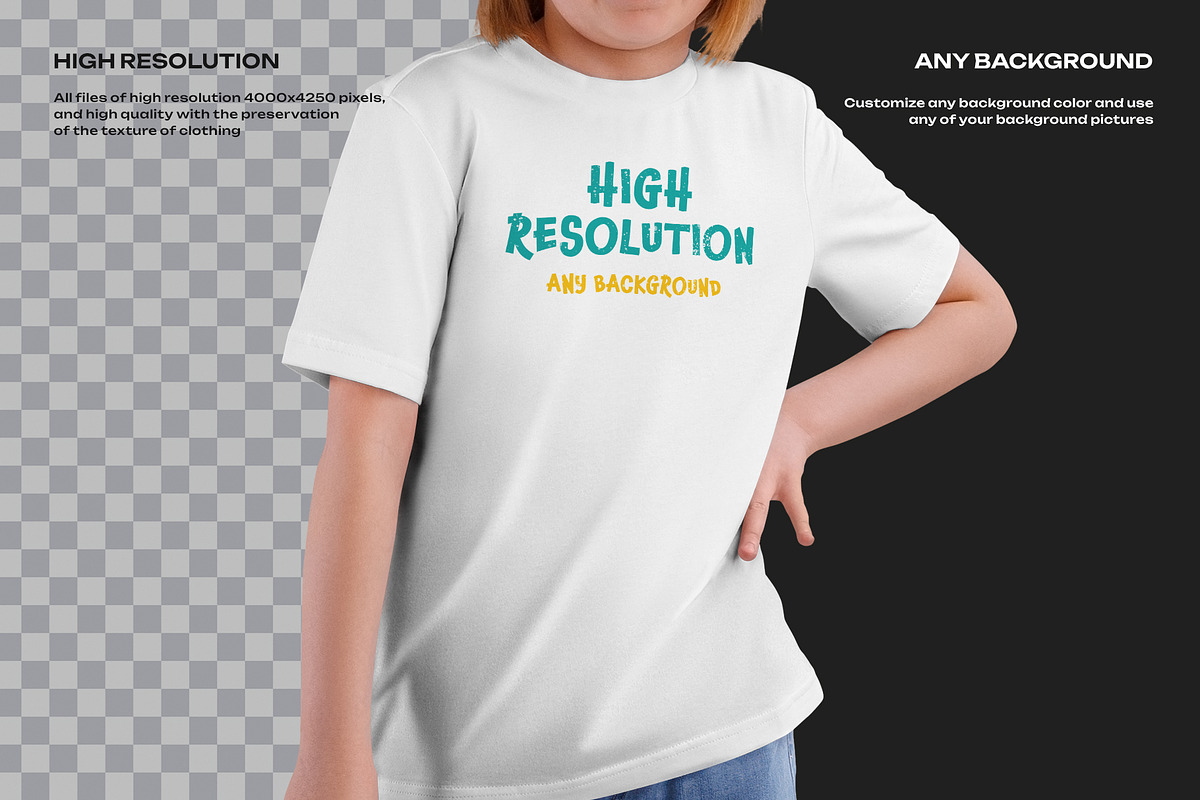 4 Mockups of a Children's T-shirt, a Shirt Mockup by Grow Design Craft Studio (Photo 6 of 7)