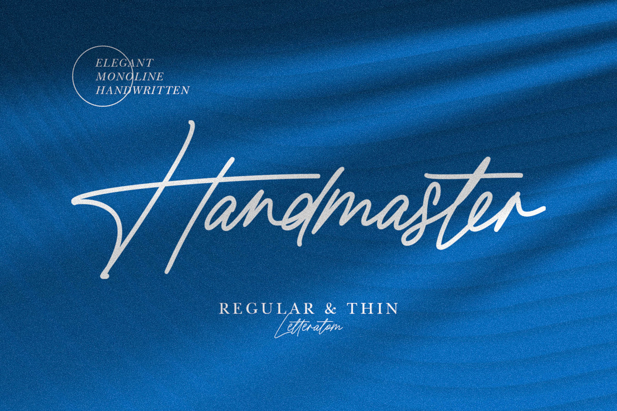 Handmaster Monoline Handwritten, a Script Font by Letteratom (Photo 1 of 13)