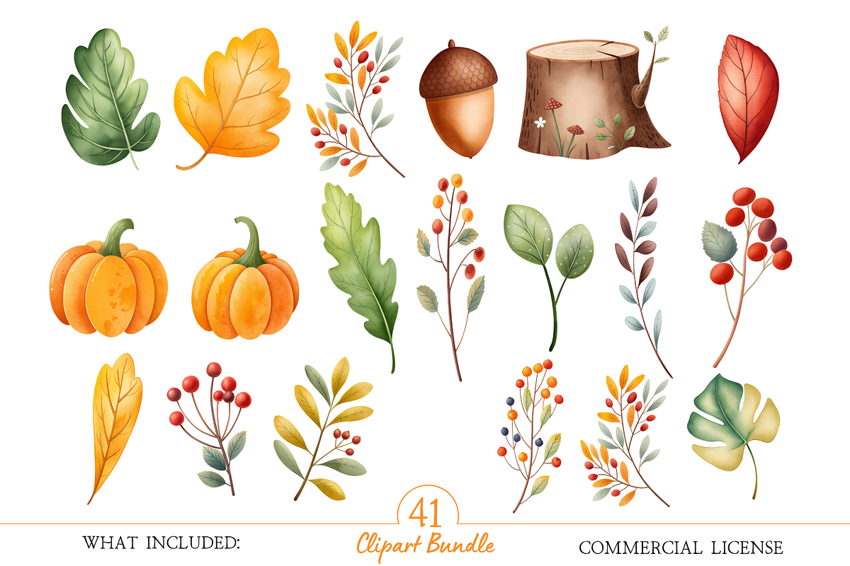 Cute Woodland Clipart PNG, an Object Illustration by MockupWizard (Photo 3 of 5)