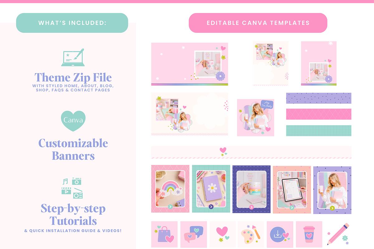 Cute Pastel Stationery Shopify Theme, a Shopify Template by Macarons and Mimosas (Photo 5 of 9)