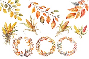 Watercolor Autumn Clipart