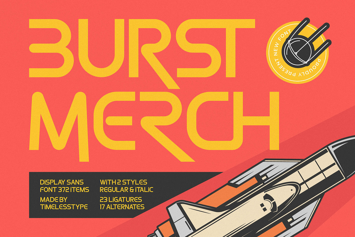 Burst Merch Futuristic Display Sans, a Sans Serif Font by timelesstype.co (Photo 1 of 15)