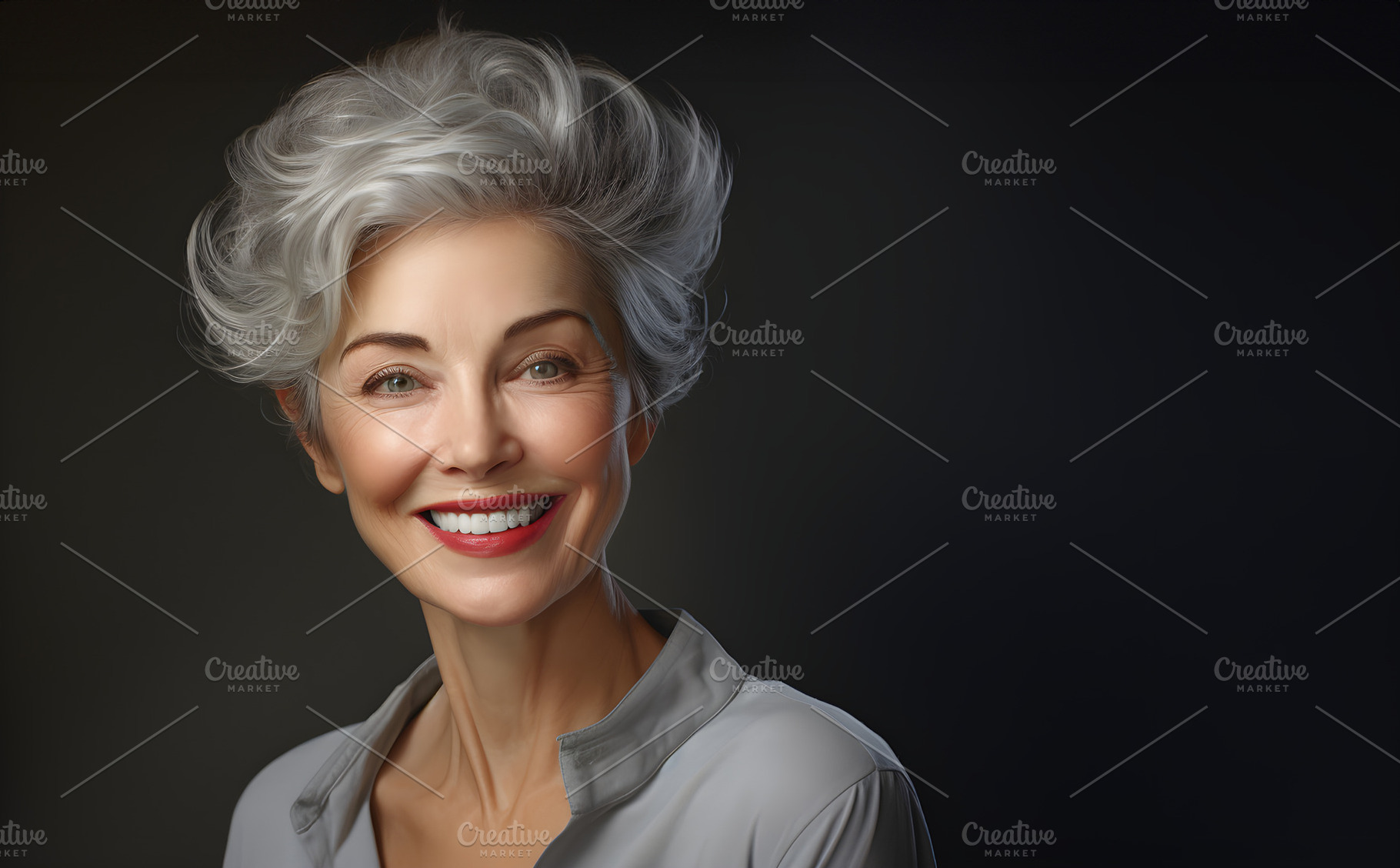 Happy cheerful positive old woman smiling wide and look straight on camera, a Person Photo by Lenor4ik