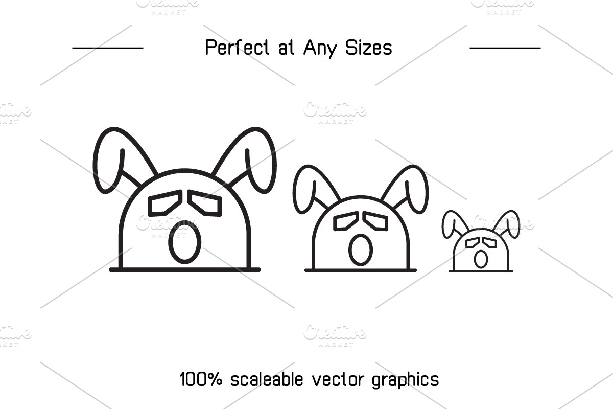 Stun and Angry Rabbit Emoticons, a Solid Icon by Designfour (Photo 7 of 7)