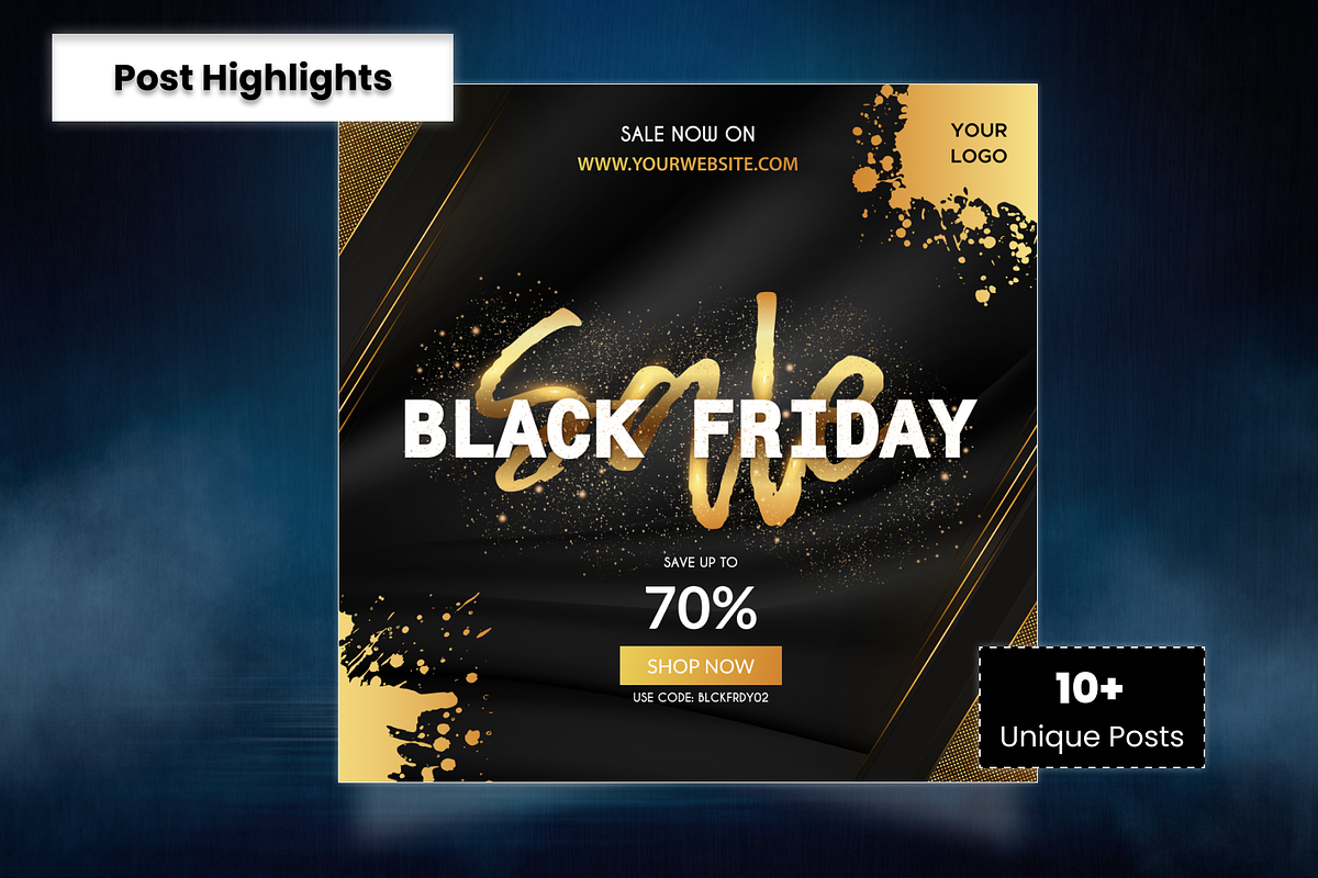 Black Friday Social Media Post Pack, a Social Media Template by Uptechies (Photo 3 of 4)