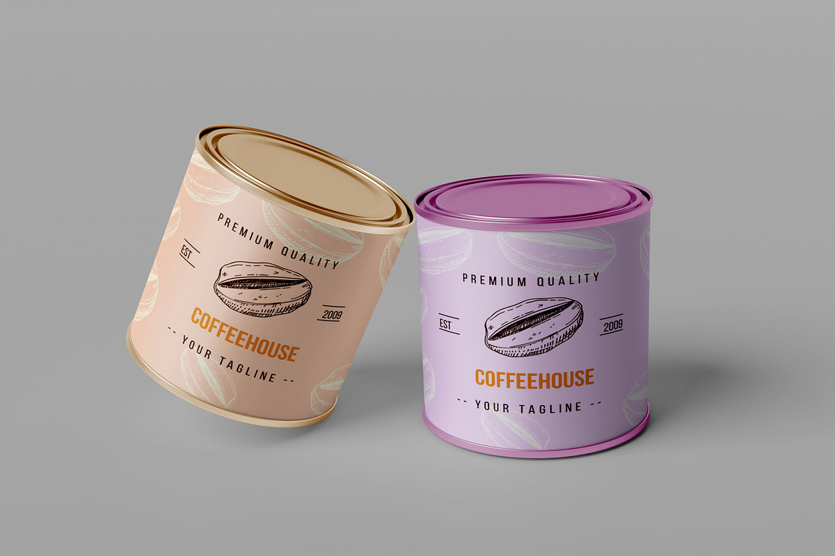 Coffee Tea Can - Mockup, a Packaging Mockup by Bokuto (Photo 3 of 6)