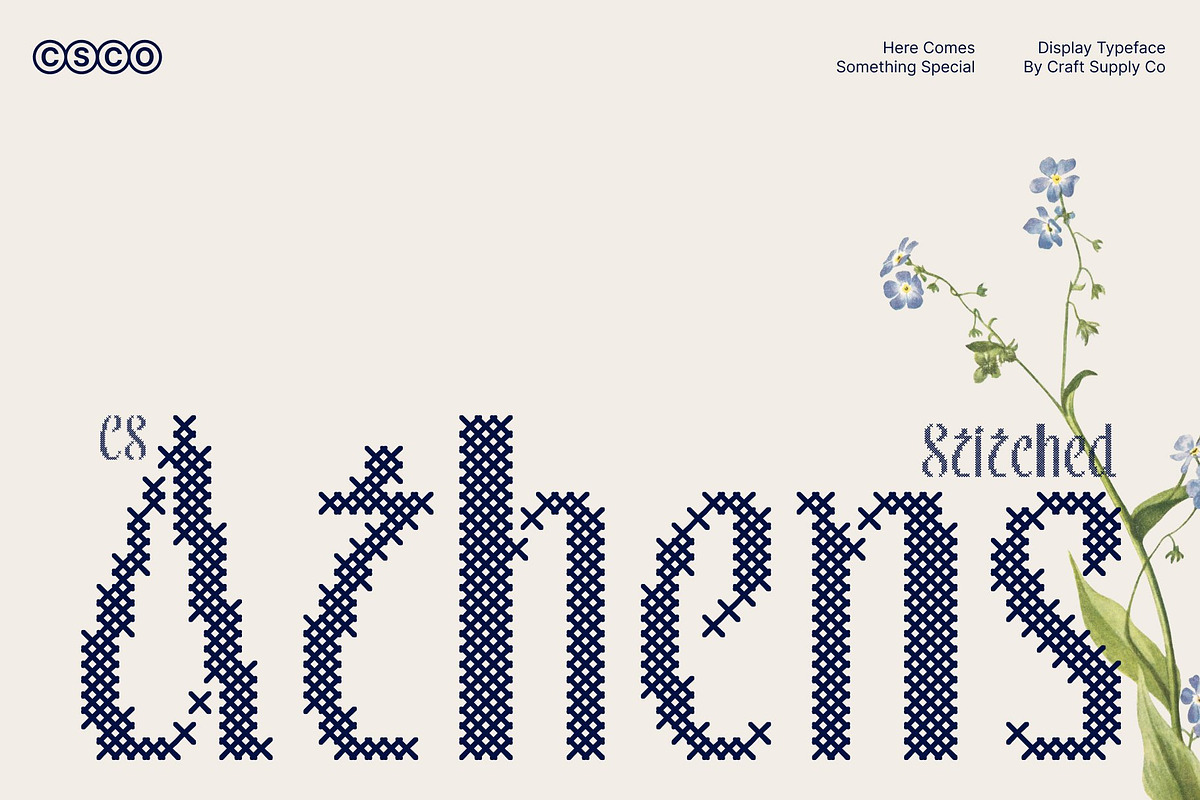CS Athens Stitched, a Sans Serif Font by Craft Supply Co. (Photo 1 of 8)