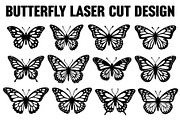 butterfly laser cut design, an Illustration by balal (Thumbnail 1 of 13)