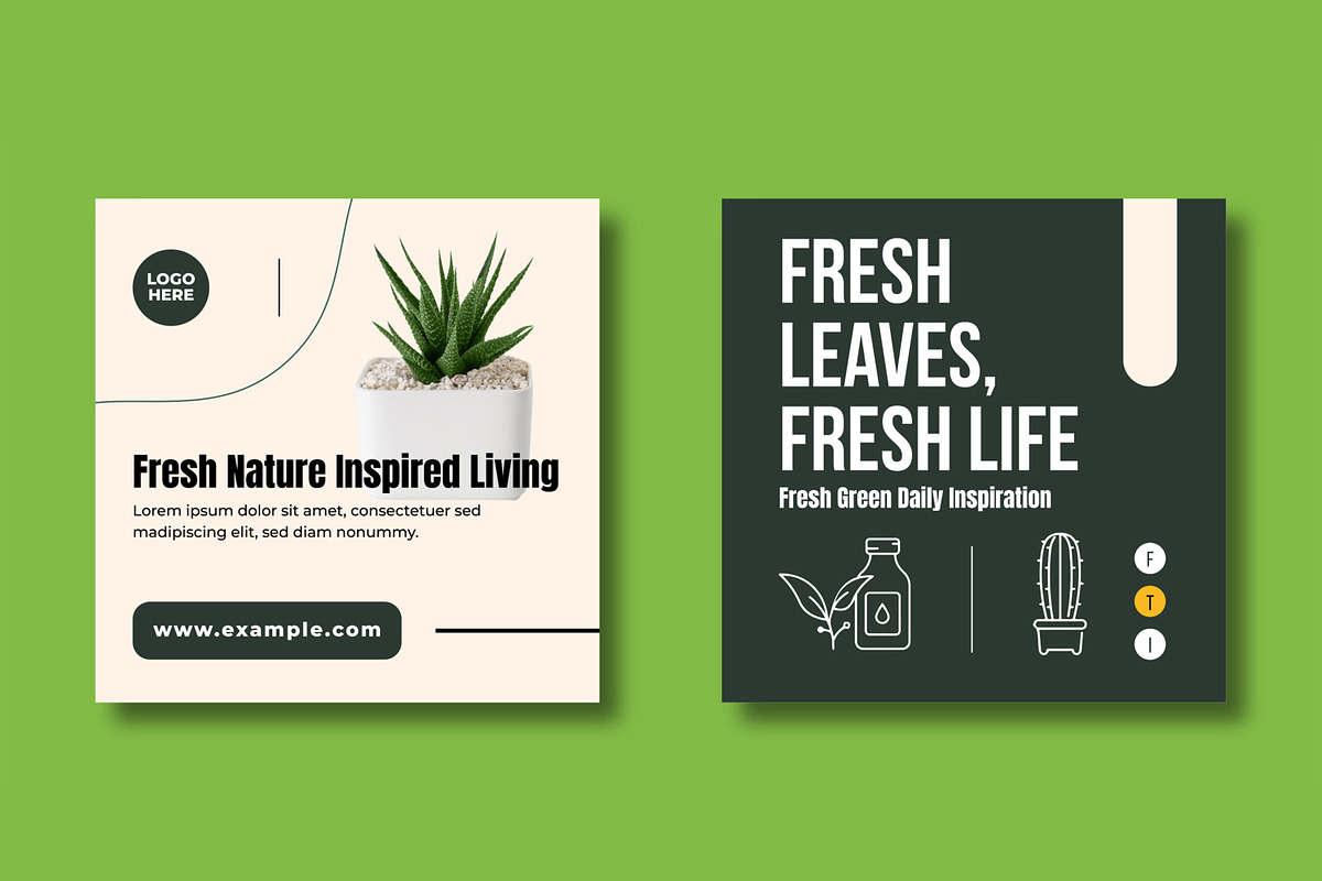 Nature Plant Social Media Post Set, a Print Template by MightyDesign (Photo 3 of 8)
