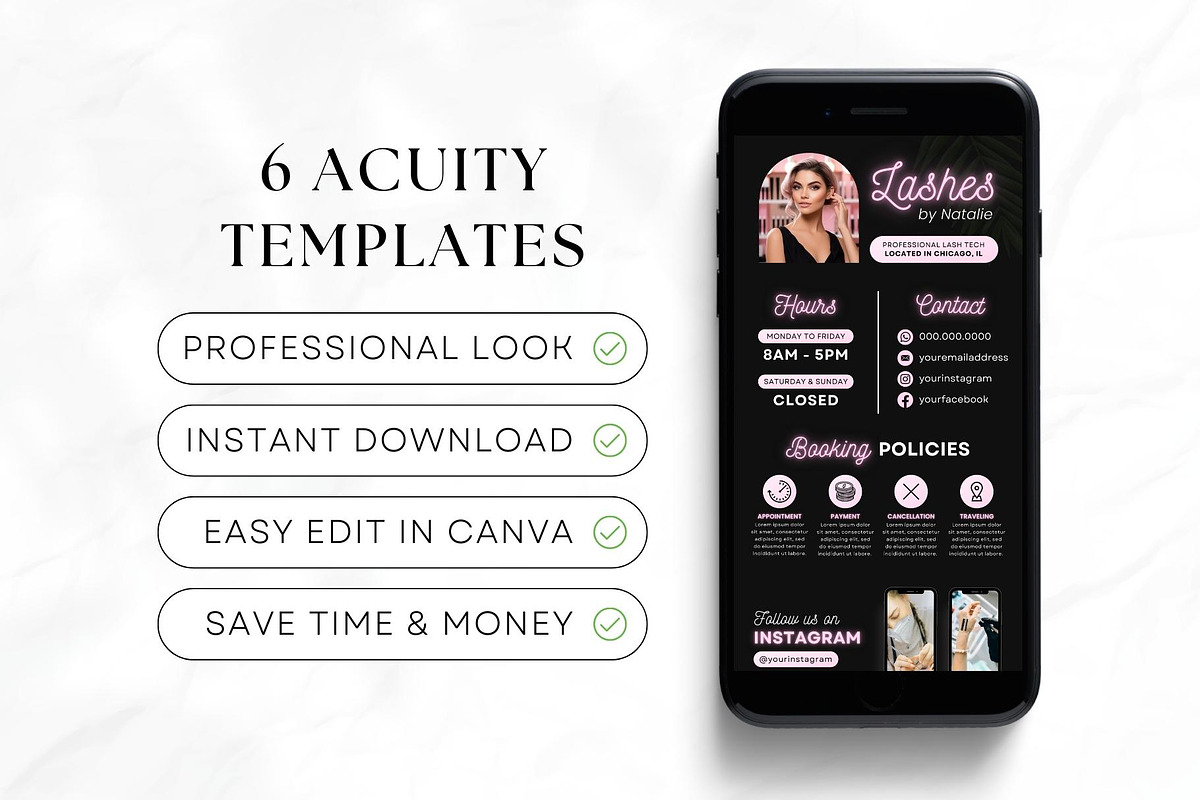 Lash Tech Acuity Scheduling • Canva, a Websites & App Template by OniriqveDesigns (Photo 6 of 8)