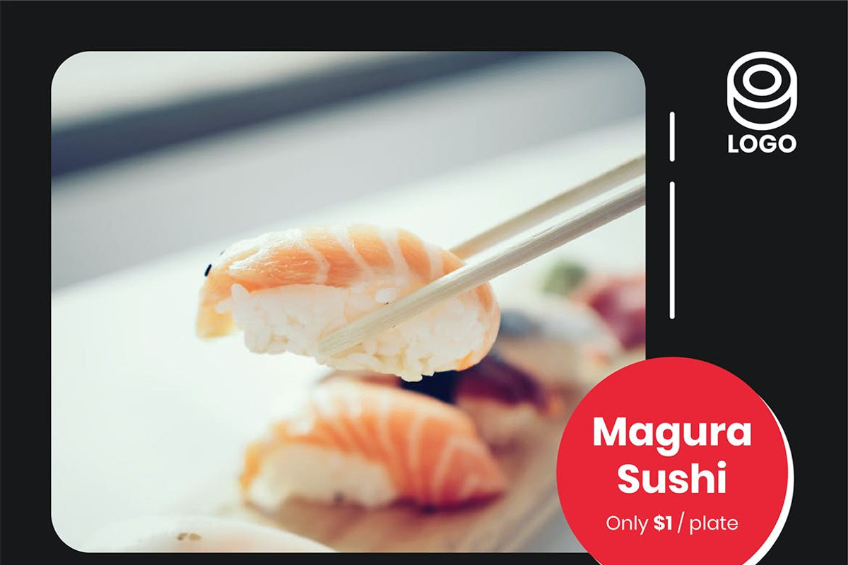 Sushi Restaurant Instagram Post, a Social Media Template by FDR Studio (Photo 6 of 6)