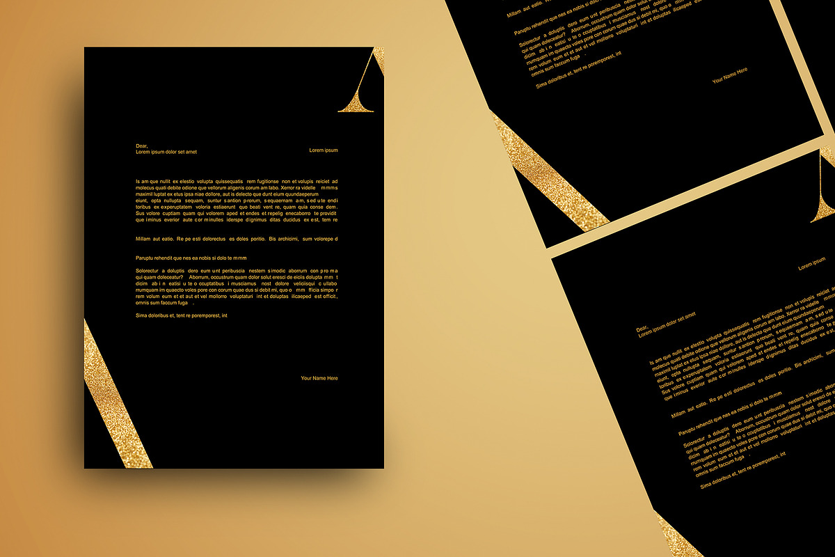 GOLD STATIONERY TEMPLATE, a Stationery Template by Meknya (Photo 3 of 4)