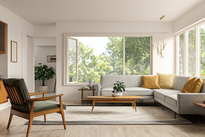 Spacious living room with plants, a Photo by Beautiful things