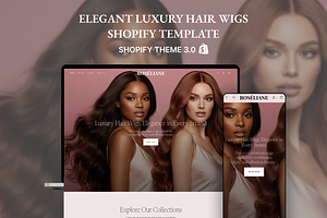 Roseliane - Luxury Hair Wigs Shopify, a Shopify Template by AtelierDuVow
