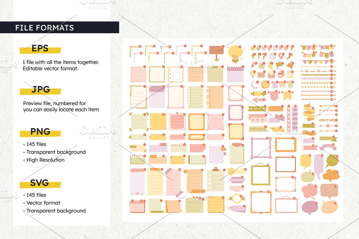 Stationery Set For Digital Planners, a Decorative Illustration by insemar (Photo 6 of 7)