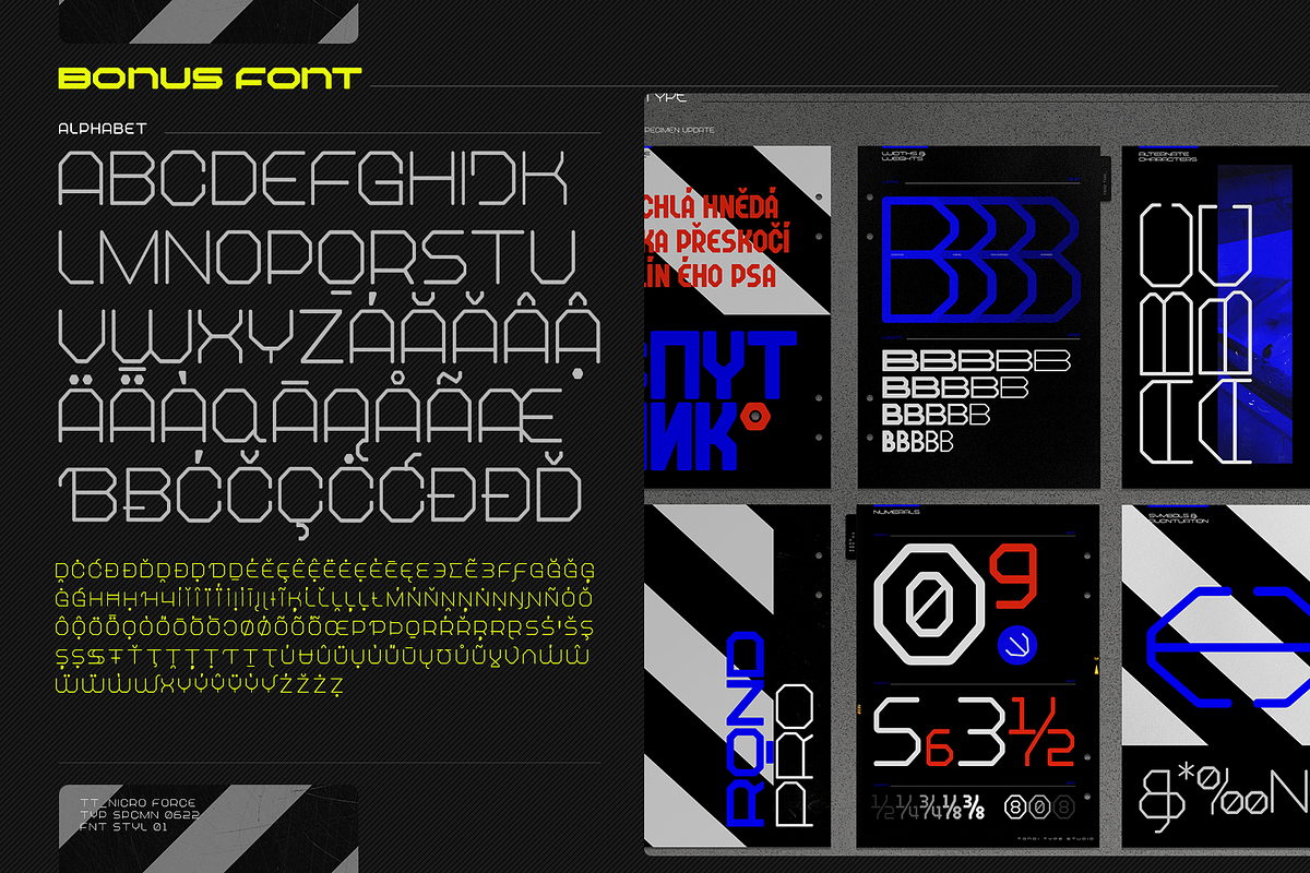 Nicro Force Pro, a Sans Serif Font by Tondi Type Studio (Photo 12 of 14)