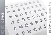 Device Line Icons Set, an Outline Icon by Voysla's Shop (Thumbnail 1 of 4)