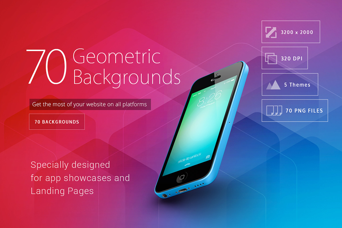 70 Geometric Backgrounds preview 3