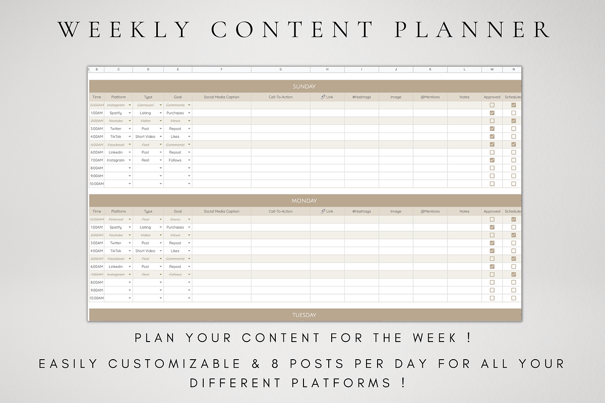 Social Media Content Planner, a Templates & Theme by BRANDcontent (Photo 4 of 9)