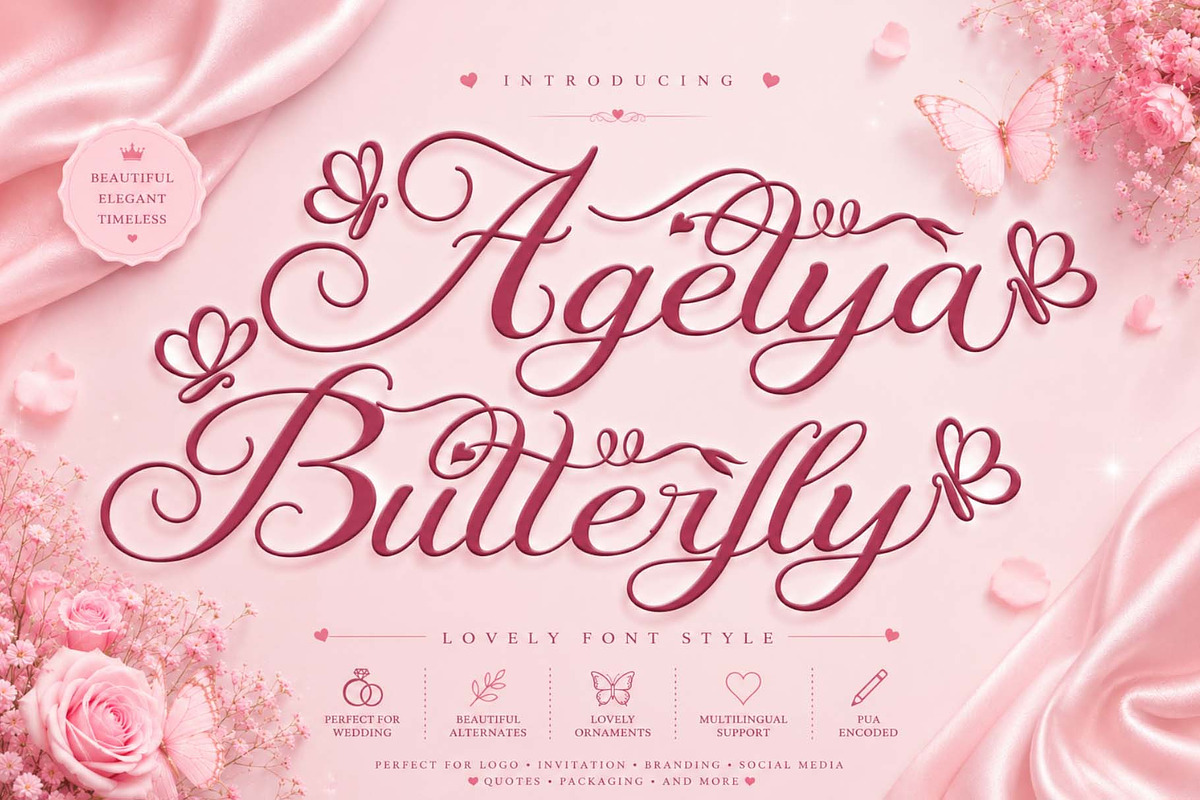Agetya Butterfly, a Handwritten Font by Yoga Letter (Photo 1 of 11)