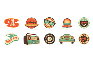 Retro Travel Sticker Badge Design