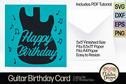 Guitar Happy Birthday Card SVG, a Card Template by Clikchic Designs (Thumbnail 1 of 4)