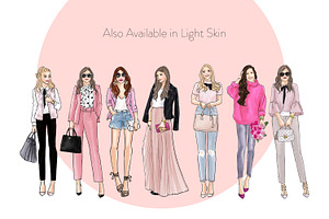 Fashion Girls 37 - Dark Skin Clipart