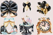 Black Gold New Year Clipart Bundle, a Seasonal Illustration by SVGArt (Thumbnail 2 of 5)