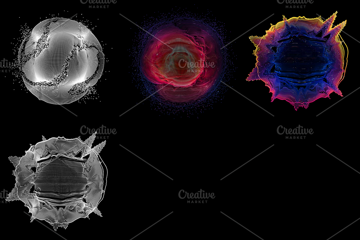 16 Abstract Glitch Point Spheres, an Object Graphic by GarryKillian (Photo 4 of 4)