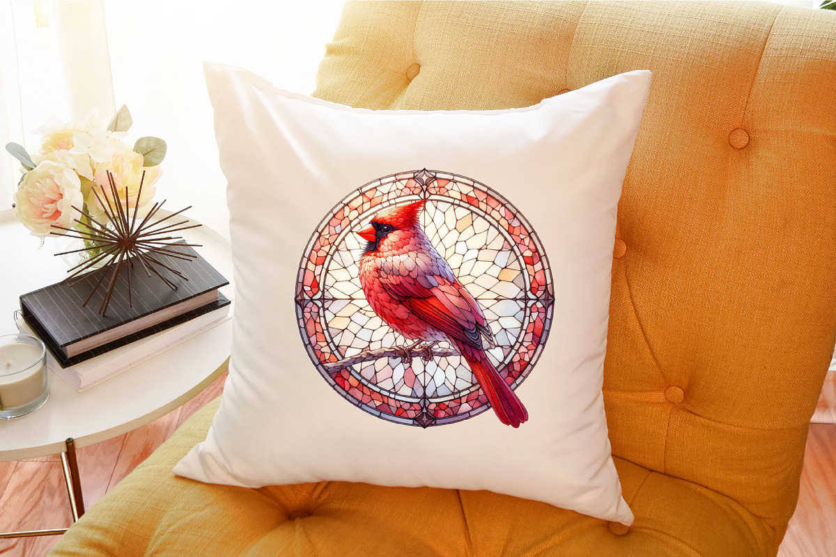 Stained Glass Red Cardinal Clipart, an Illustration by Sublimation Artist (Photo 6 of 6)