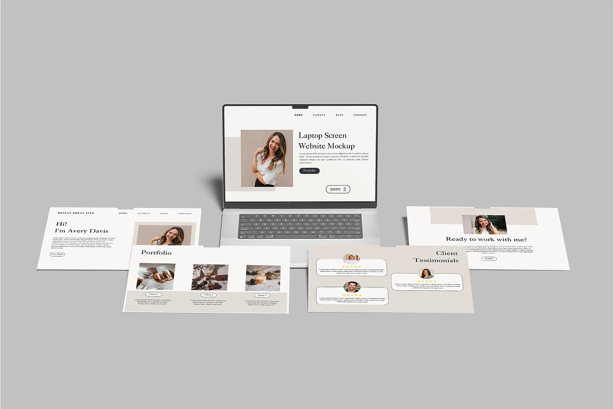 Laptop Screen Website Mockup, a Device Mockup by Bangdastudio (Photo 1 of 10)