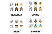 180 People of the world ICONS, an Outline Icon by beguima (Thumbnail 5 of 9)