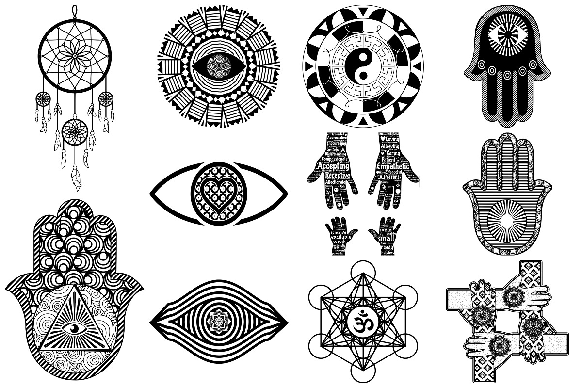 Hamsa, Evil Eye, Henna AI EPS PNG, an Illustration by FrankiesDaughtersDesign (Photo 2 of 6)