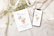 Maple - Gender Reveal Invitation, an Invitation Template by CinderHeart Designs (Thumbnail 2 of 3)