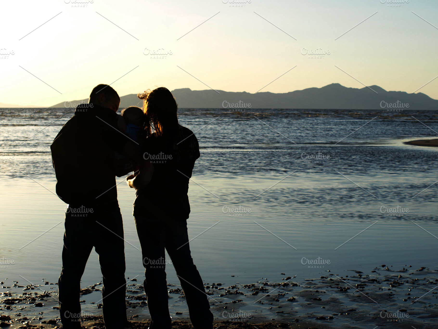 Family at Sunset on the Lake, a Person Photo by Bellano Web Studio