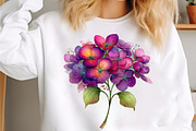 Watercolor Hydrangea Clipart, an Illustration by designcity5 (Thumbnail 4 of 5)