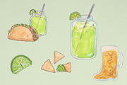 Watercolor Tacos & Margaritas, a Food Illustration by R.Ewers Designs (Thumbnail 3 of 3)