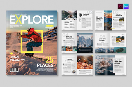 Travel Magazine Template, a Magazine Template by BrandPacks