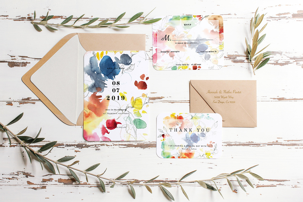 Autumn wedding card set, an Invitation Template by TurquoiseDesign (Photo 2 of 4)