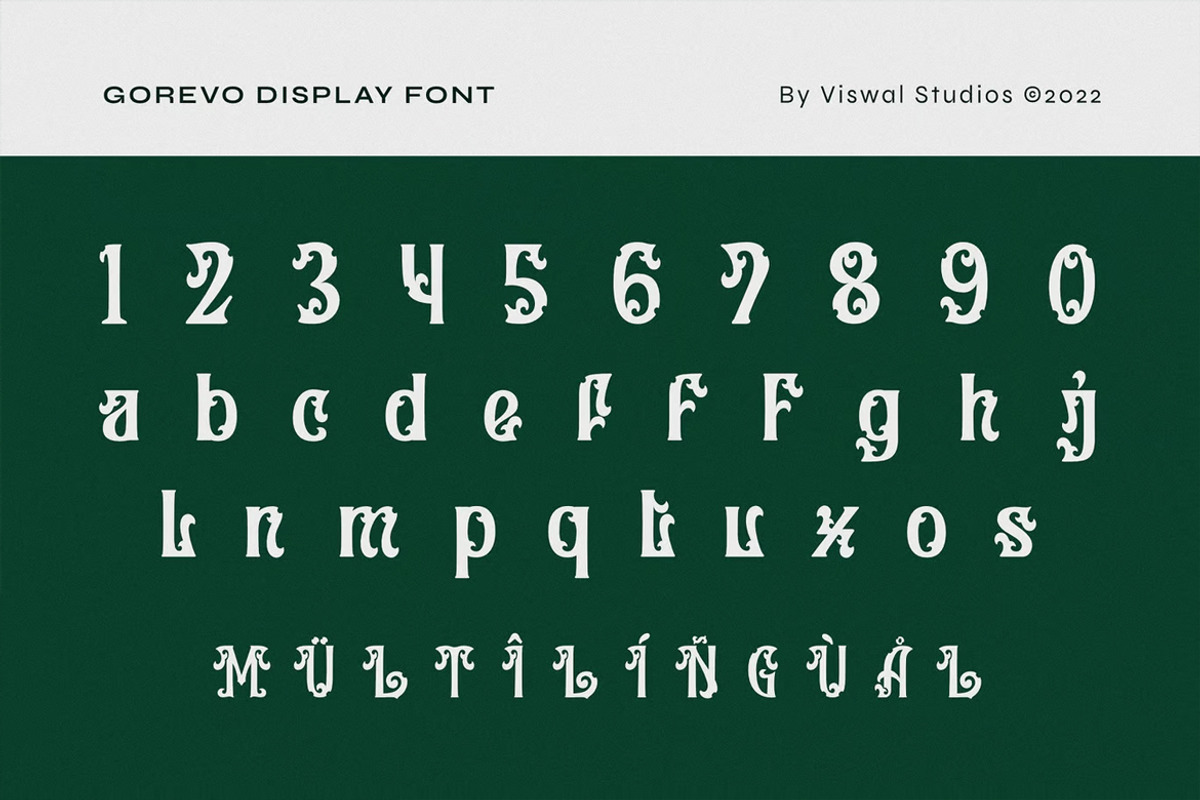 Gorevo - Vintage Font, a Blackletter Font by Viswal Studio (Photo 5 of 6)