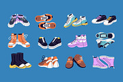 Modern sneakers set + ad templates, an Object Illustration by PaperTrident (Thumbnail 4 of 16)