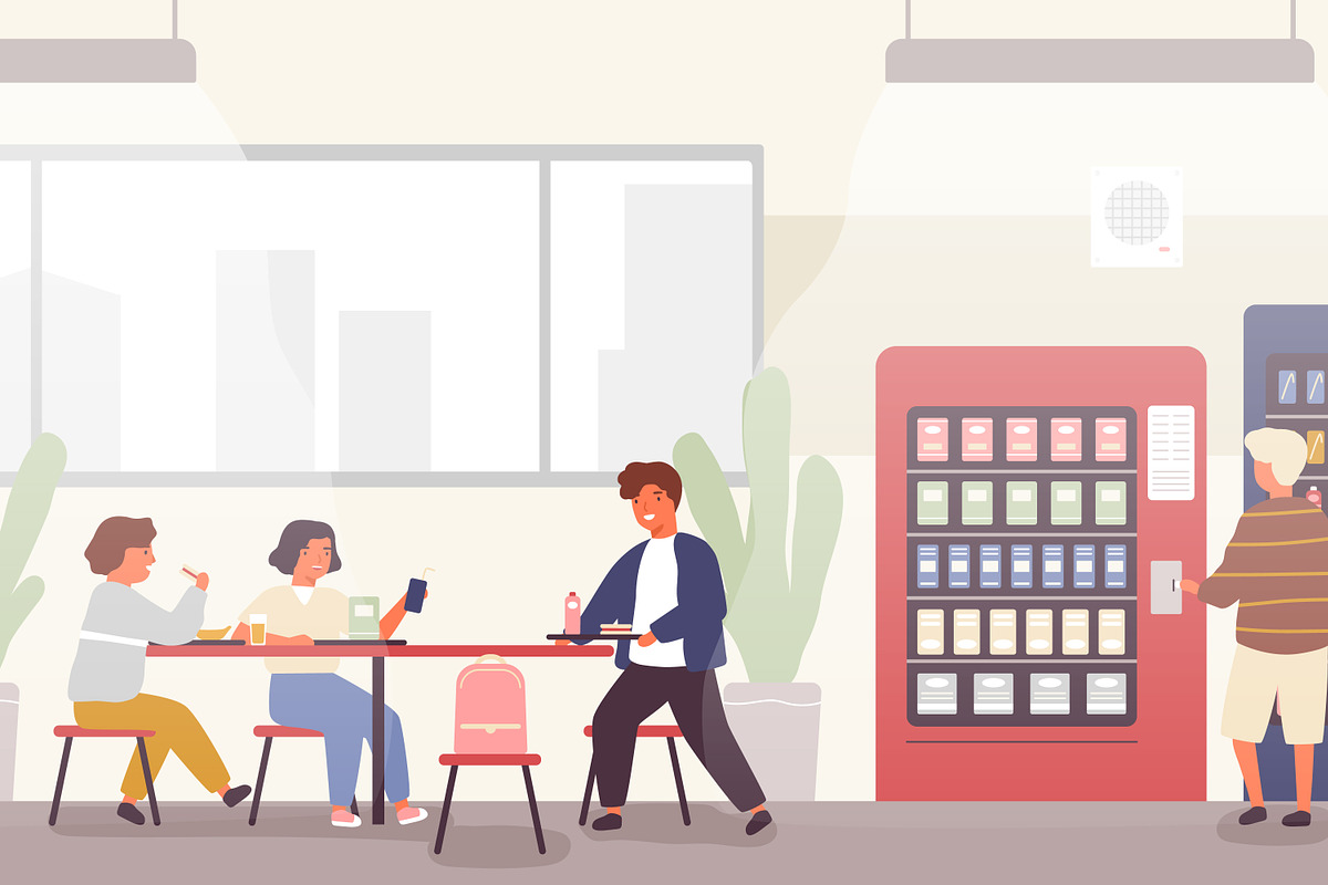 Students at school cafeteria, an Education Illustration by Good Studio (Photo 3 of 4)