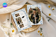 Dusty Blue Floral Graduation Invite, an Invitation Template by MockupWizard (Thumbnail 1 of 3)