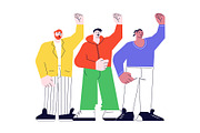 Crowd of people hands fist up, a Person Illustration by Lucky Shop (Thumbnail 2 of 4)