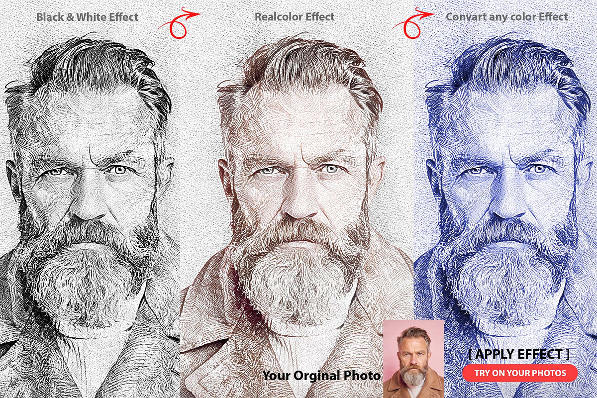 Advanced Sketch & Hatch Pro Effect, an Action Add-On by MRI STUDIO (Photo 2 of 13)