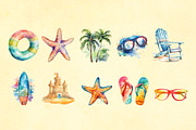 Summer Splash Watercolor Clip Art, an Object Graphic by Hues of Hodges (Thumbnail 4 of 5)