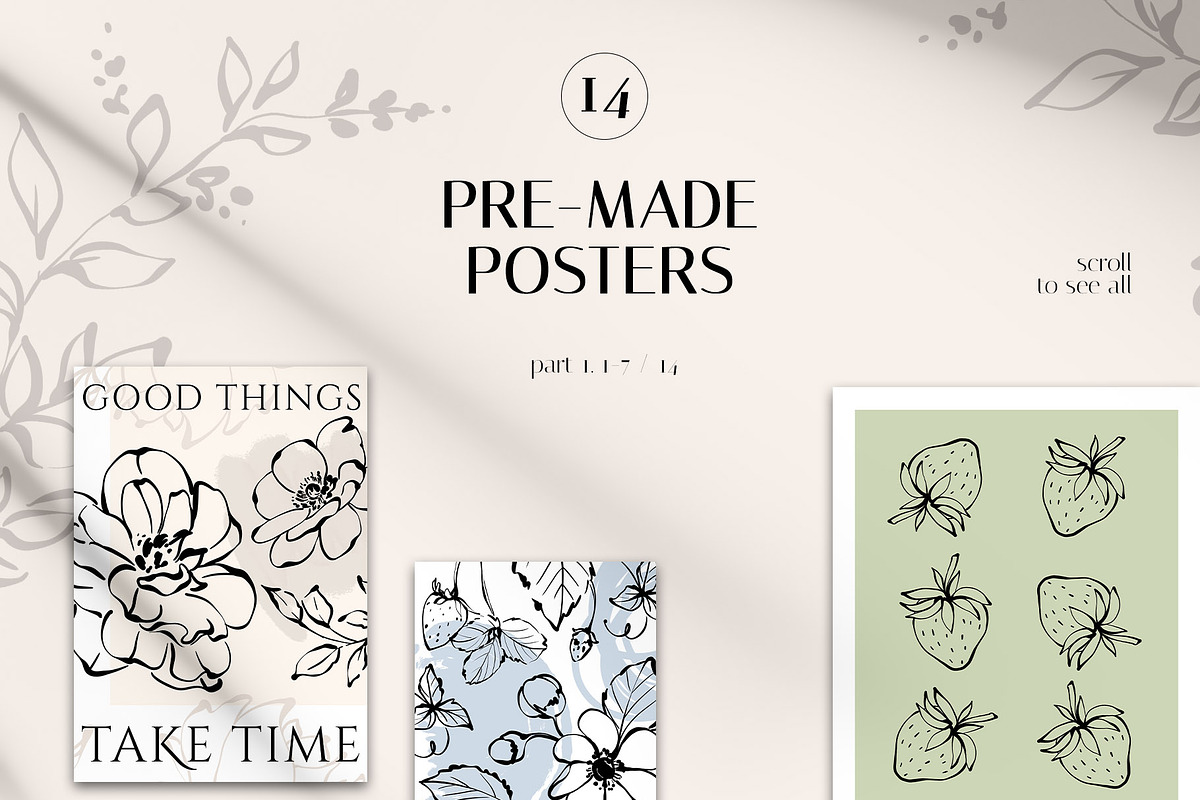 INKED BOTANY line art set, a Decorative Illustration by Yuliia Lashevska (Photo 5 of 12)