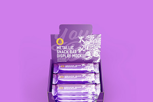 Metallic Snack Bars Display Box Mock